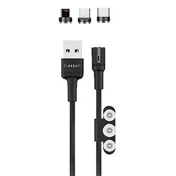 کابل تبدیل مغناطیسی USB به Lighting / MicroUSB / USB-C ارلدام مدل EC-IMC022 طول 1 متر